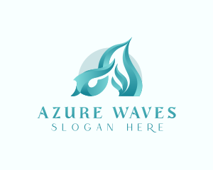 Wave Water Fluid Letter A logo design