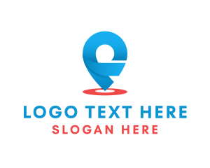 Geolocator - Blue GPS Location Pin logo design