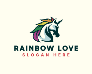 Lesbian - Gay Pride Unicorn logo design