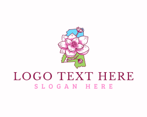 Bitterroot - Mississippi Magnolia Bloom logo design