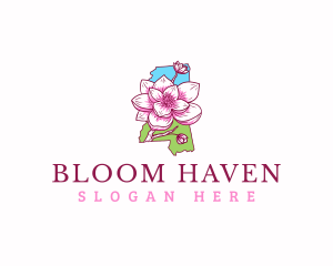 Mississippi Magnolia Bloom logo design