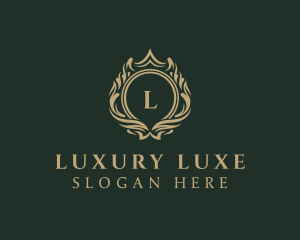 Luxury Crown Wreath  logo design