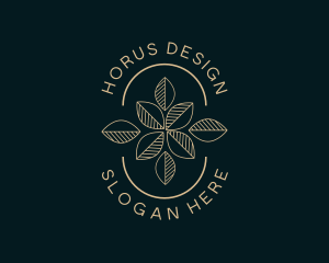 Geometric Leaf Flower logo design