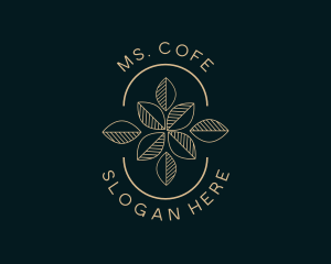 Geometric Leaf Flower logo design