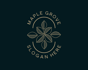 Geometric Leaf Flower logo design