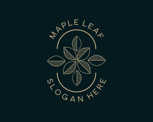 Geometric Leaf Flower logo design