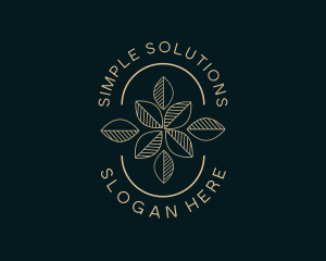 Geometric Leaf Flower logo design