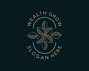 Geometric Leaf Flower logo design