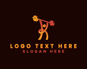 Weightlifter - Gym Weightlifting Letter K logo design