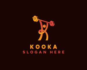 Gym Weightlifting Letter K logo design