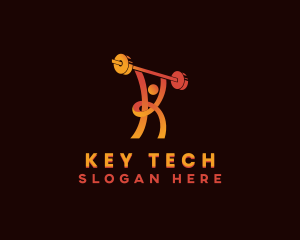 Gym Weightlifting Letter K logo design