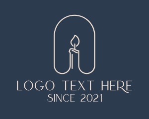 Handmade - Fire Candle Decor logo design