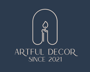 Fire Candle Decor logo design