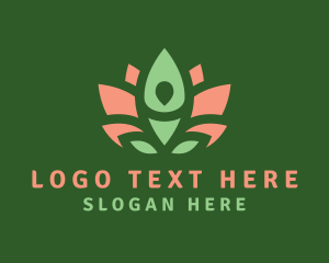 Healthy Living - Nature Flower Yoga logo design
