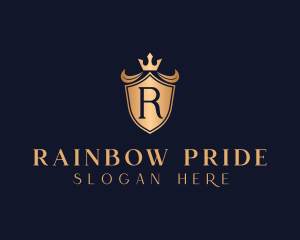 Crown Shield Letter R logo design