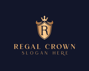 Crown Shield Letter R logo design