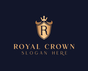 Crown Shield Letter R logo design