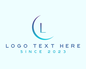 Text - Crescent Circle Letter logo design