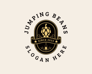 Beer Hops Bottle Brewery logo design