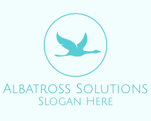 Albatross - Blue Bird Flying logo design