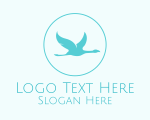 Migration - Blue Bird Flying logo design