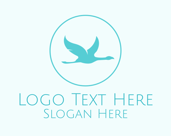 Migration - Blue Bird Flying logo design