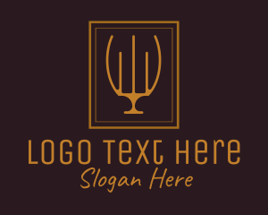 Elegance - Gold Elegant Candelabra logo design