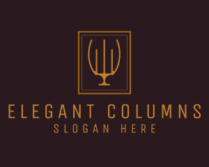 Luxury Elegant Candelabra logo design