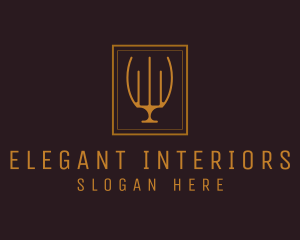 Luxury Elegant Candelabra logo design