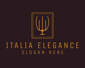 Luxury Elegant Candelabra logo design