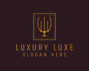 Luxury Elegant Candelabra logo design