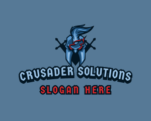 Crusader - Sword Warrior Gaming logo design