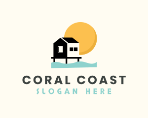 Tropical Vacation House logo design