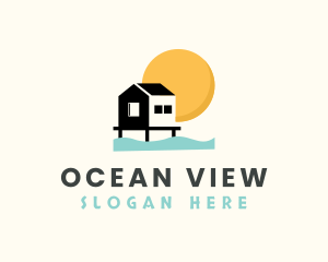 Tropical Vacation House logo design