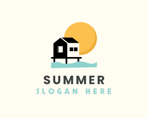 Tropical Vacation House logo design