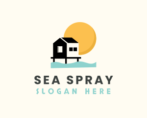 Tropical Vacation House logo design