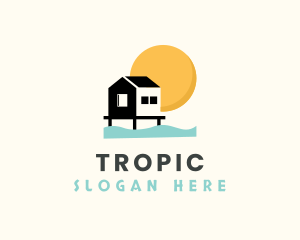 Tropical Vacation House logo design