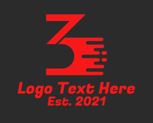 Courier - Racing Number 3 logo design