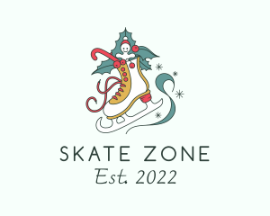 Christmas Figure Skate  logo design
