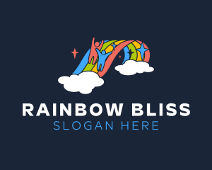 Children Rainbow Slide logo design