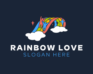 Children Rainbow Slide logo design