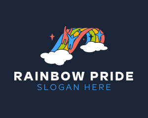 Children Rainbow Slide logo design