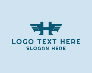 Airline Company - Delivery Wings Letter H logo design