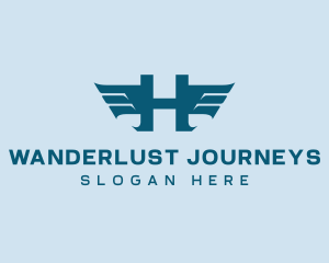 Pilot School - Delivery Wings Letter H logo design