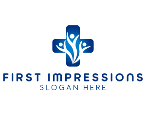 People Medical Care Cross logo design