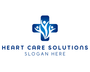 People Medical Care Cross logo design