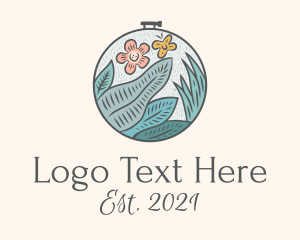 Stitching - Garden Nature Embroidery logo design