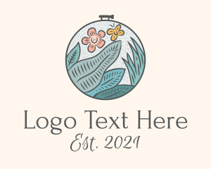 Needlecraft - Garden Nature Embroidery logo design