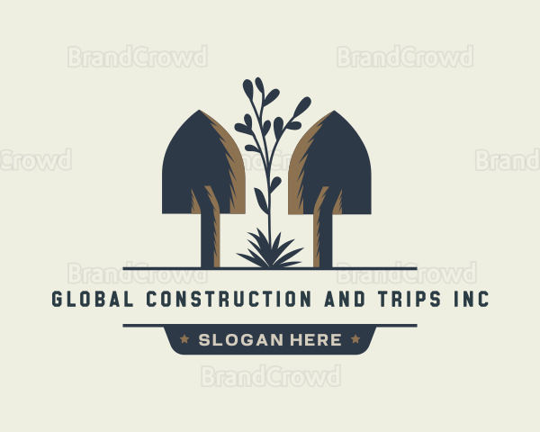 Shovel Plant Gardening Logo