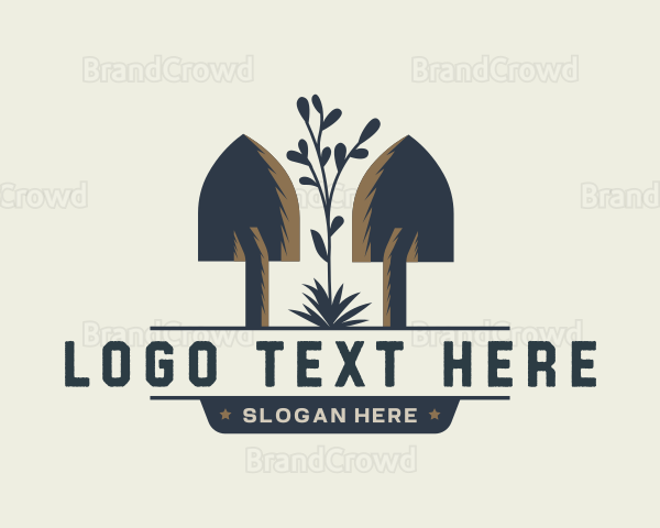 Shovel Plant Gardening Logo